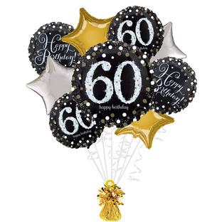 Sparkling Celebration 60th Birthday Foil Balloon Bouquet